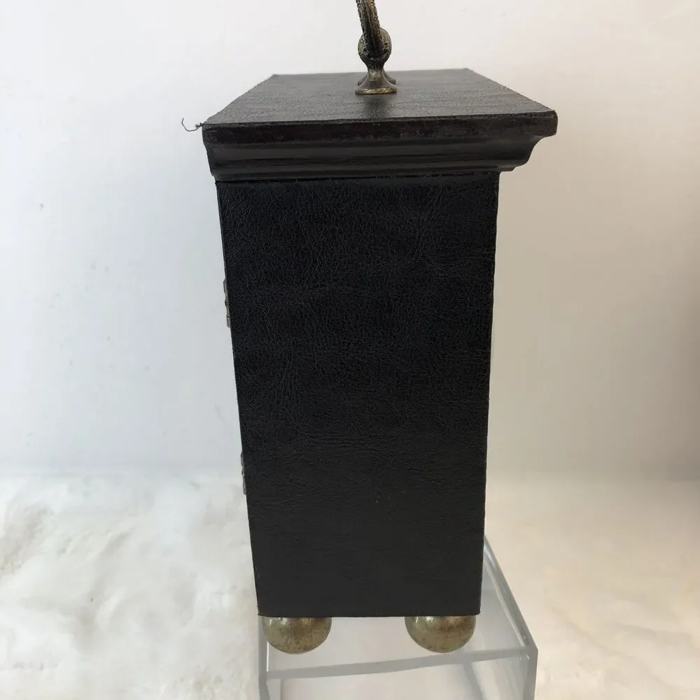 Vintage Tianguan Quartz Wood Clock W/Door Classic Wooden